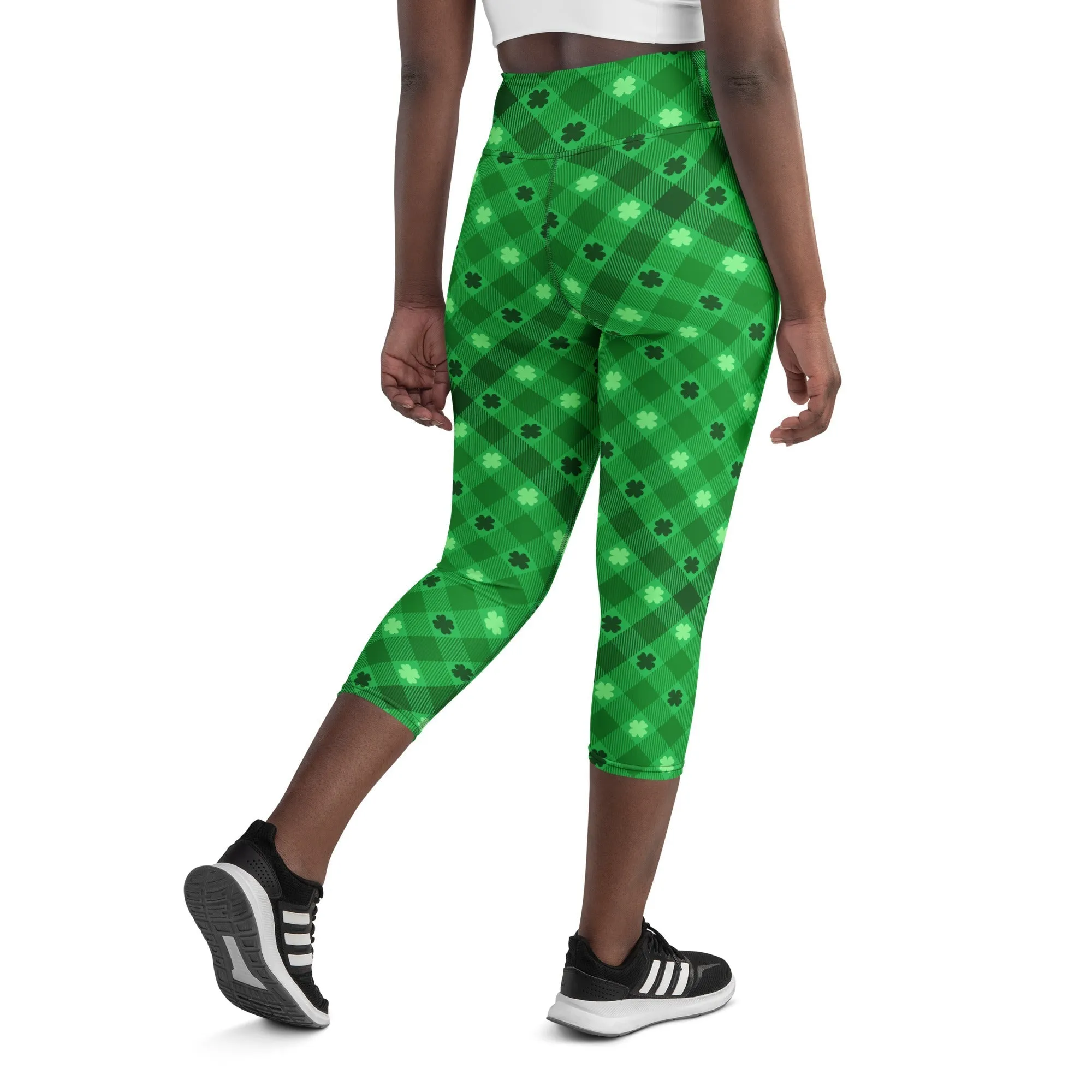 St. Patrick's Day Plaid Yoga Capris