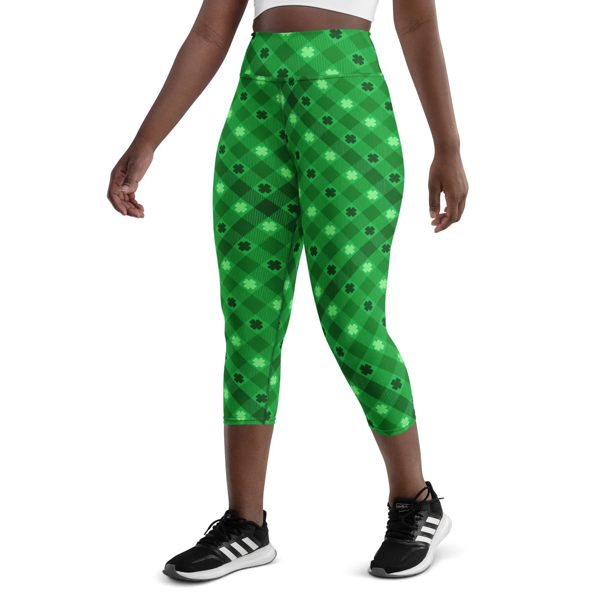 St. Patrick's Day Plaid Yoga Capris