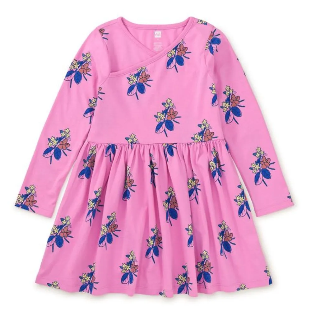 Tea LS Wrap Neck Dress VB