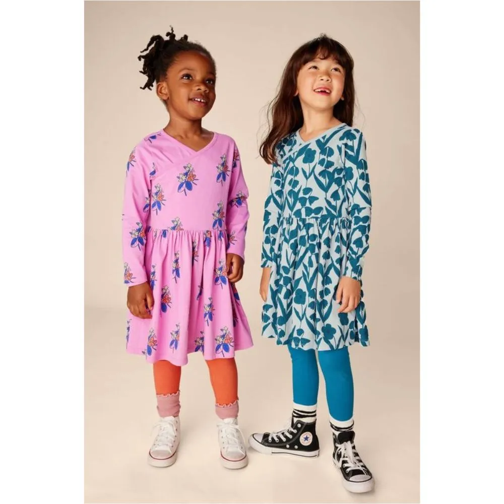 Tea LS Wrap Neck Dress VB