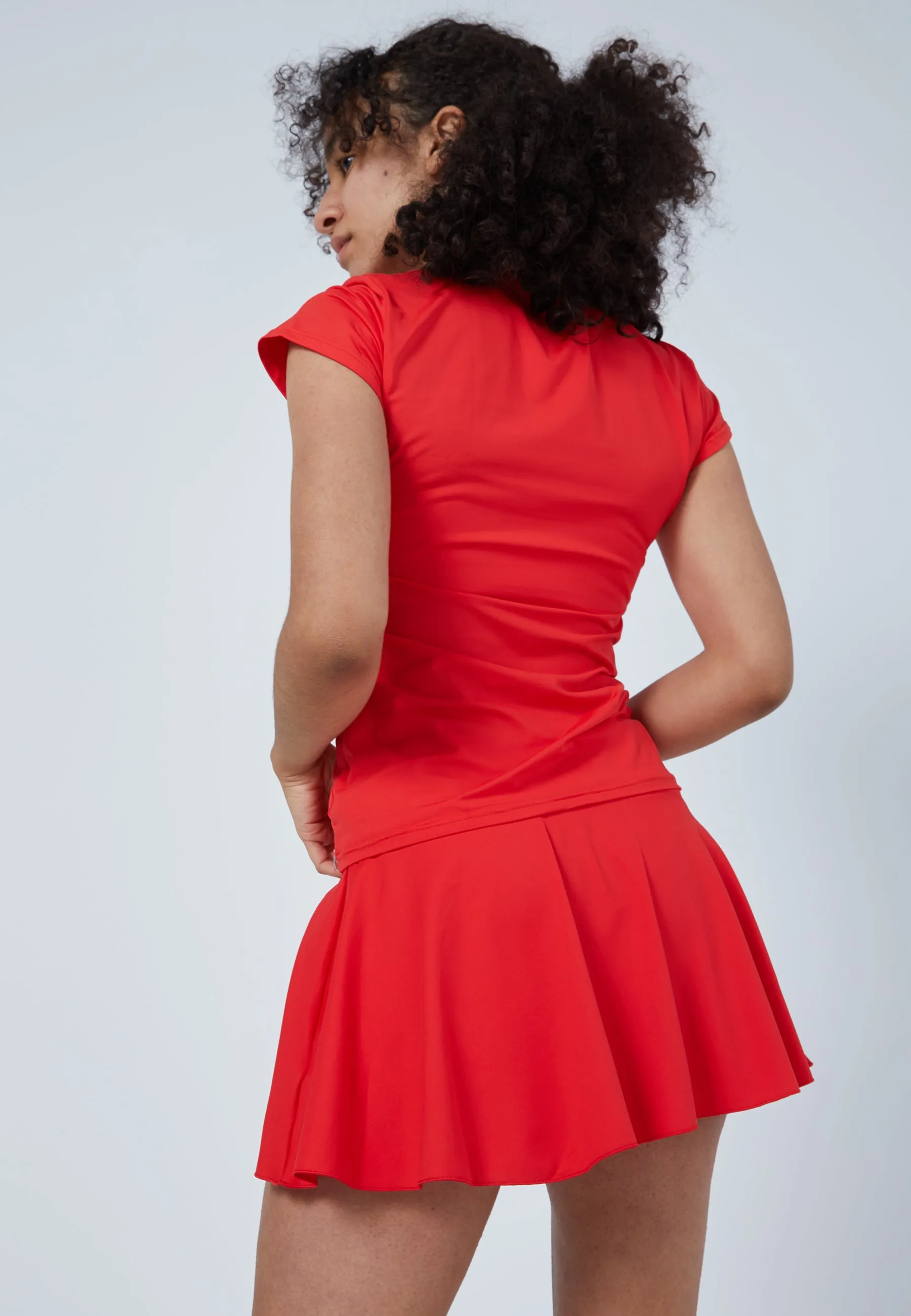 Tennis T-Shirt V-Neck, red