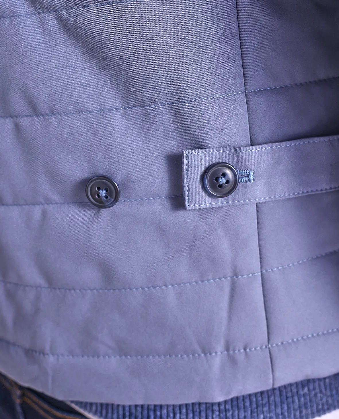 The Beckett - Nylon Shell Vest - Blue Smoke