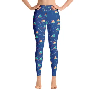 Triangular Candied Blue Yoga Leggings