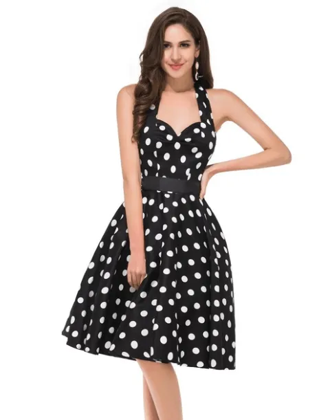 VINTAGE POLKA-DOT SWING DRESS