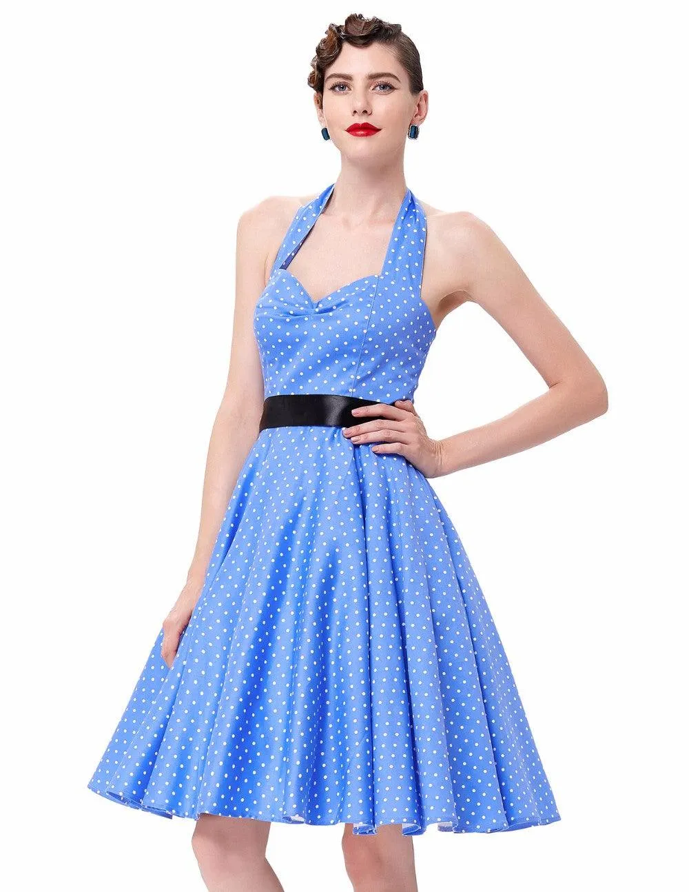 VINTAGE POLKA-DOT SWING DRESS