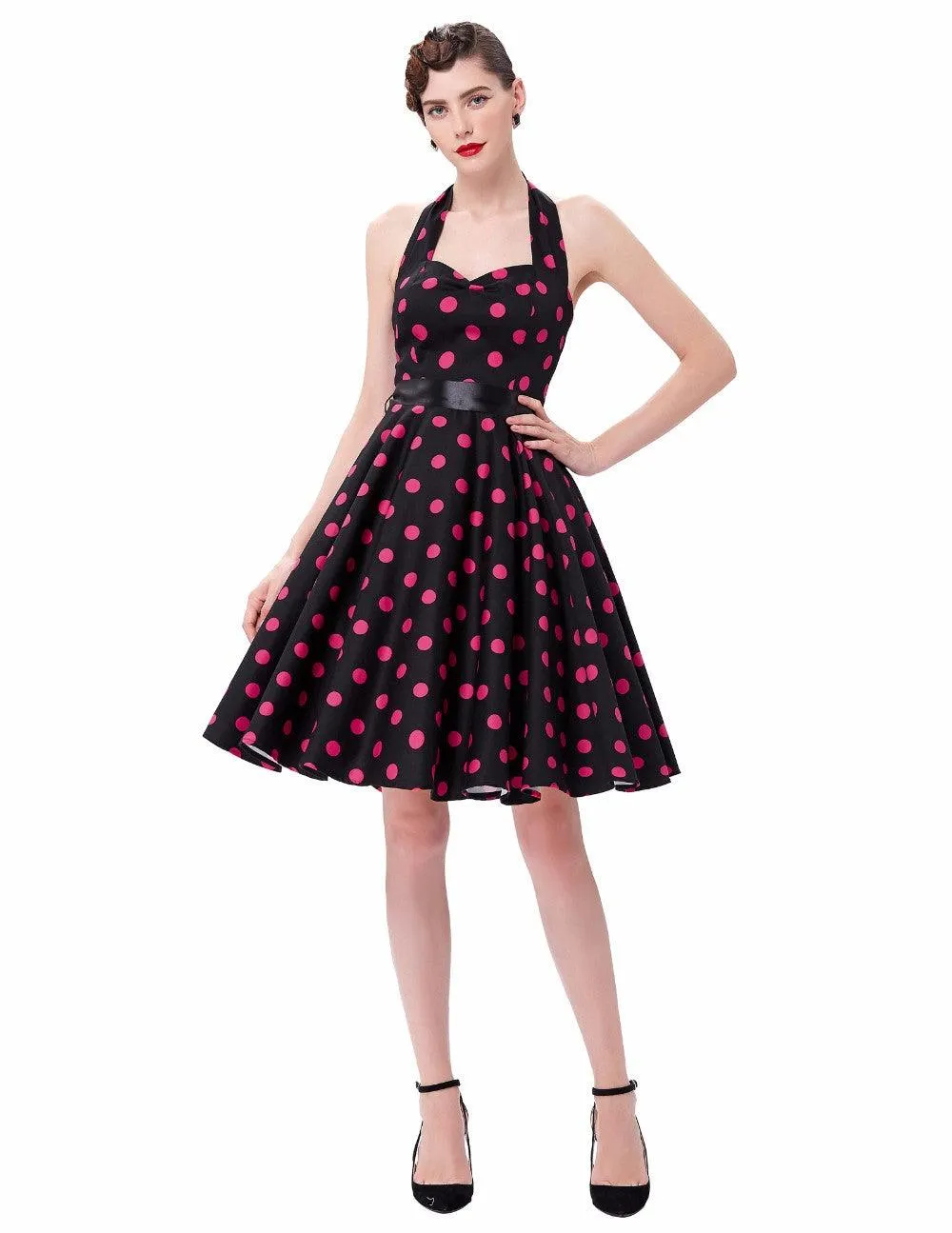 VINTAGE POLKA-DOT SWING DRESS