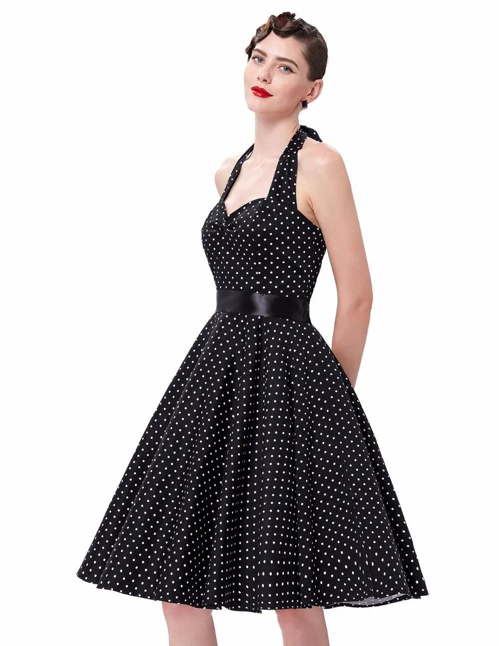 VINTAGE POLKA-DOT SWING DRESS