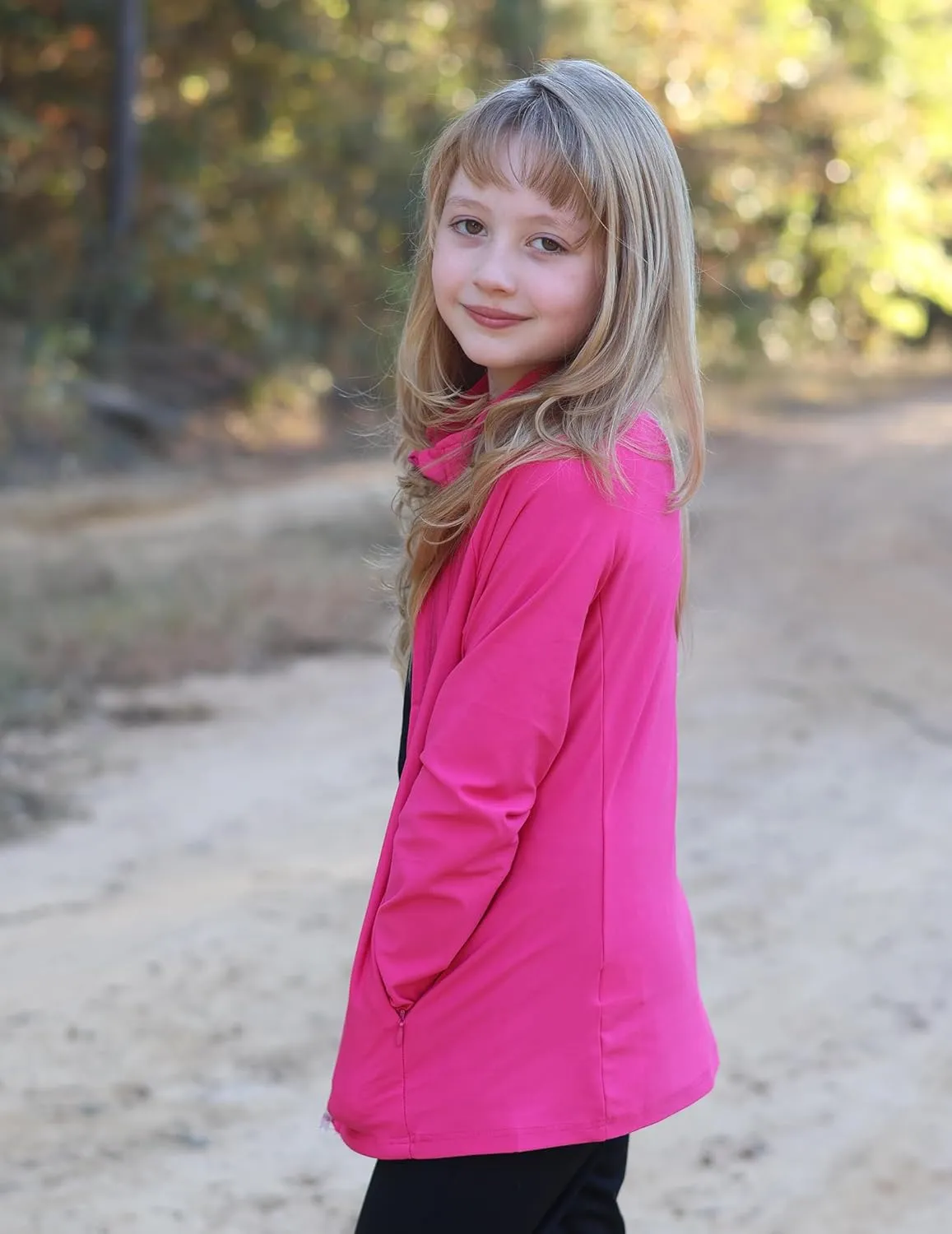 Zaclotre Girls Fleece Jacket with 4 Pockets Long Sleeve Zip Up Warm Athletic Winter Coat Kids Sweatshirt for 5-14 Y